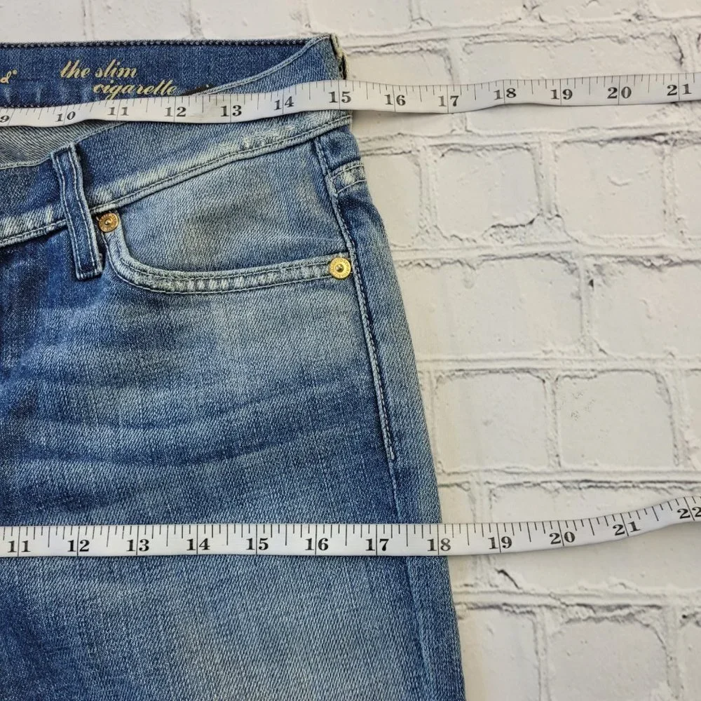 7 for all mankind woman’s blue the slim cigarette jeans size 27 - Picture 9 of 14